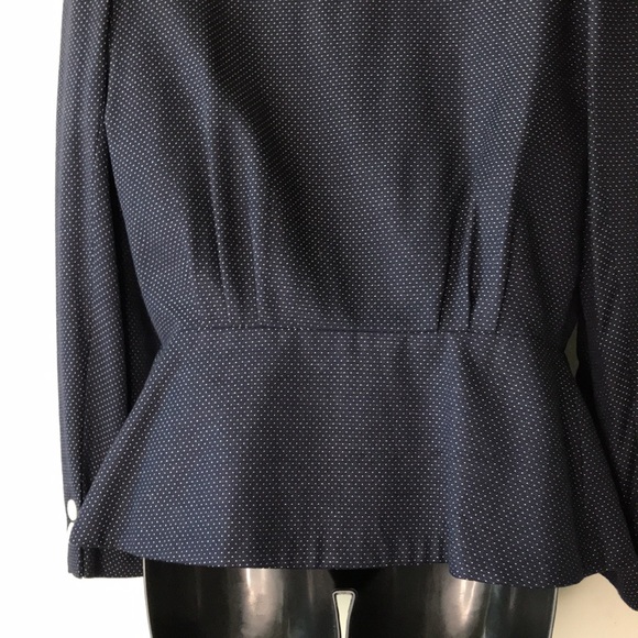 Vintage Polka Dot Peplum Blazer with Shoulder Pads - Picture 15 of 16